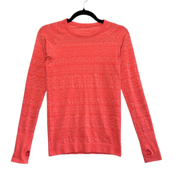 Lululemon Rest Less Pullover Women's Sz 4 Heathered Electric Coral Long Sleeve - Picture 1 of 5